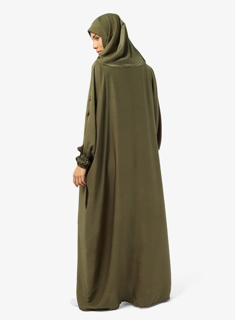 هيا كلوزيت فستان صلاة بأكمام واسعة وقلنسوة - Image 2